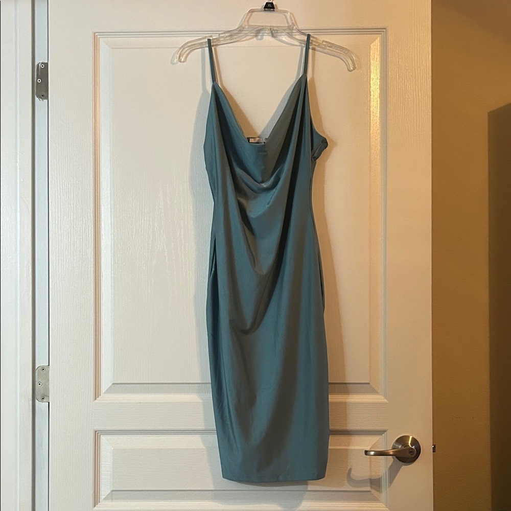 Iris Teal Backless Dress
